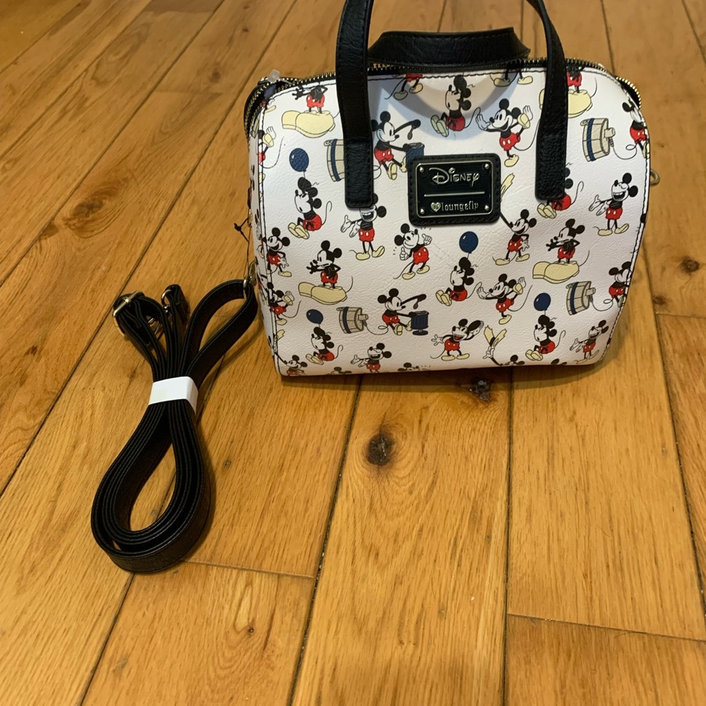 Loungefly Disney Mickey Mouse Mini Bag - White and Black